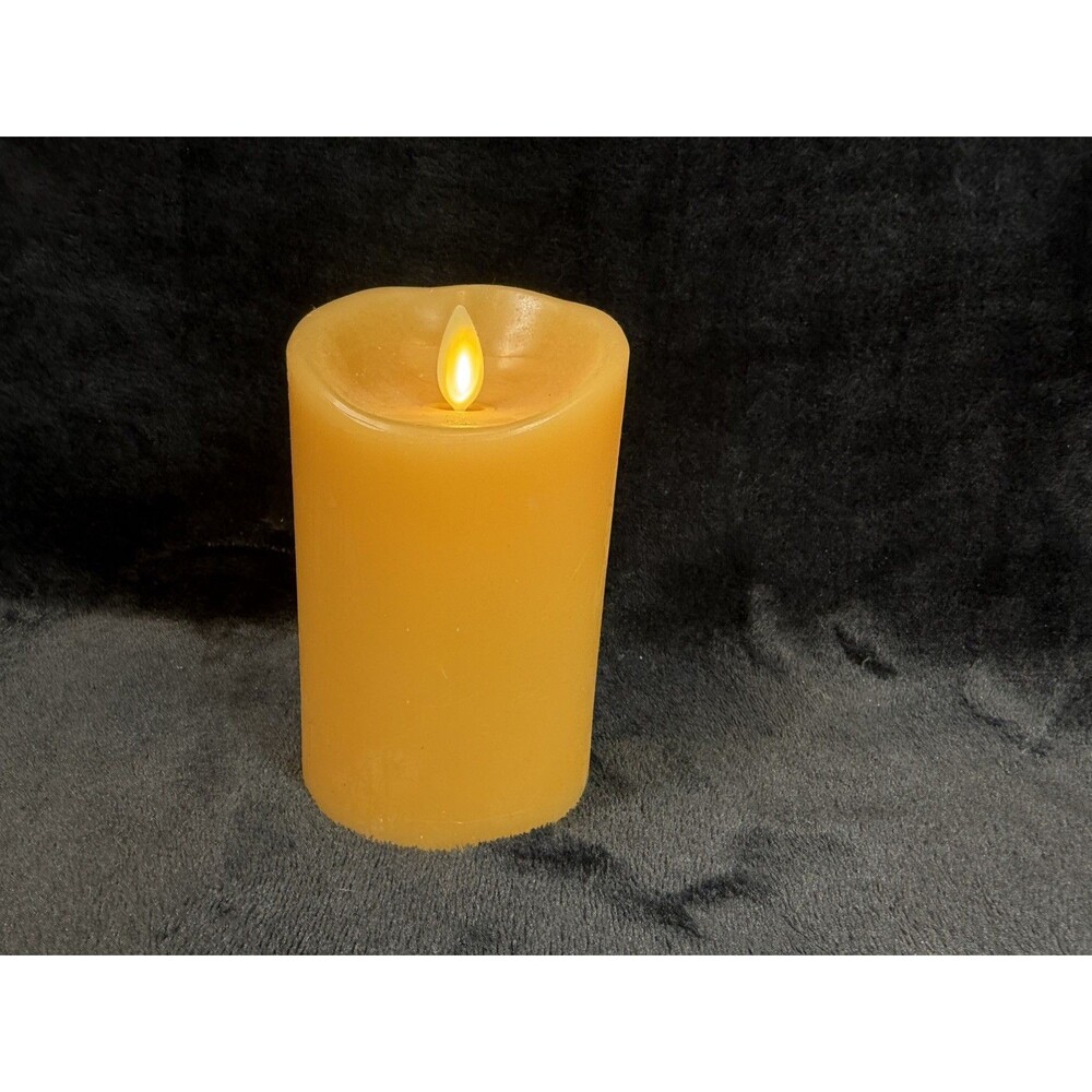 Luminara Flameless Orange Candle Battery Operated 5.5" x 3" Harvest Pumpkin Fall